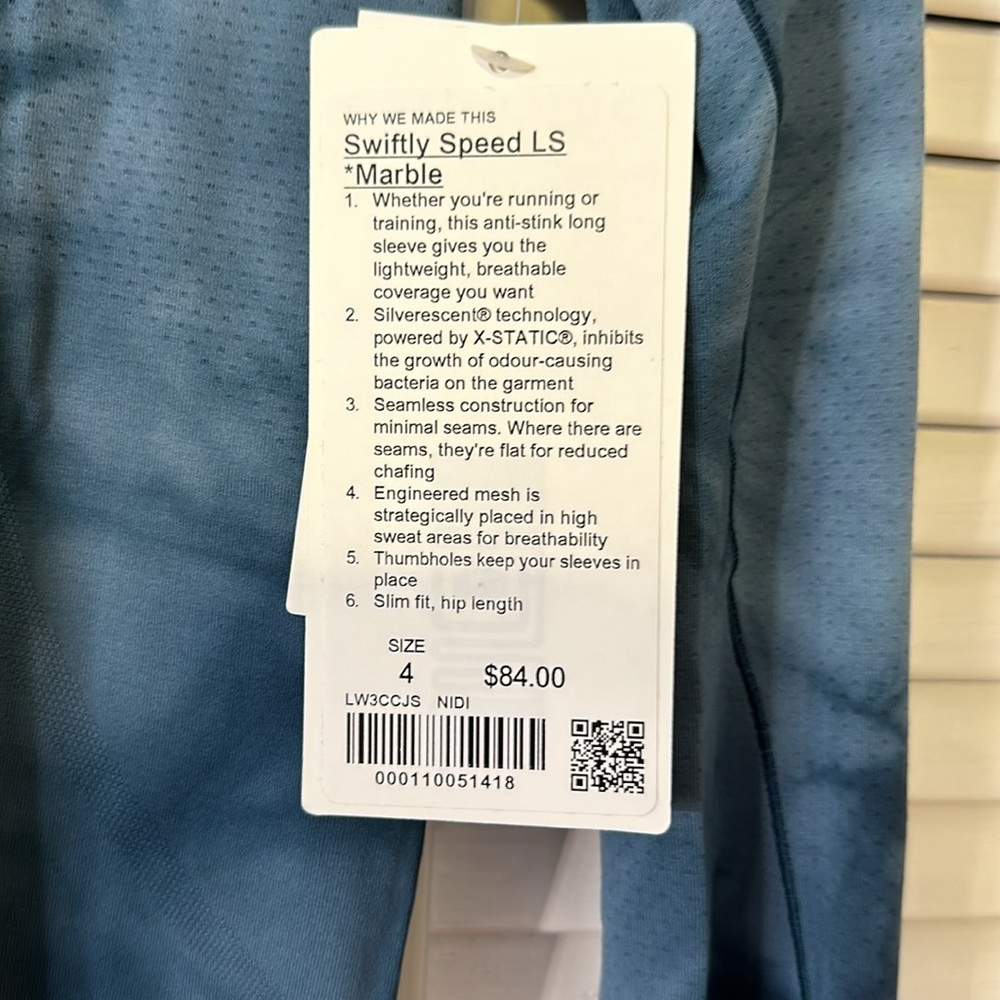 lululemon Swiftly Speed Long Sleeve Marble Tie Die - Picture 6 of 6